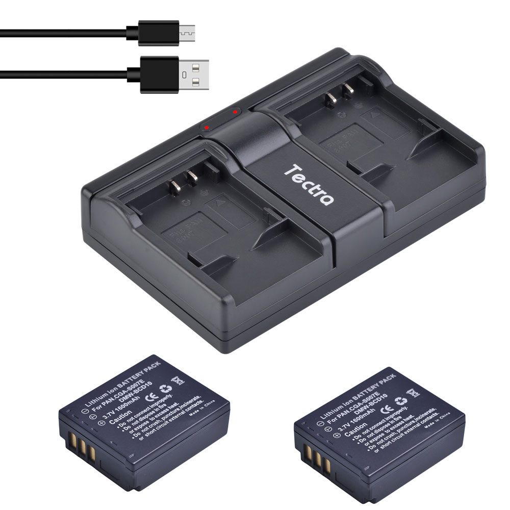 2xCGA-S007E CGA S007E S007A DMW-BCD10แบตเตอรี่ชาร์จคู่สำหรับ Panasonic DMC TZ1 TZ3 TZ4 TZ5 TZ50 TZ15