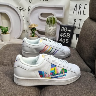 Adidas Clover Originals Superstar Shell Head Classic รองเท้าผ้าใบลําลอง เหมาะกับการเล่นกีฬา