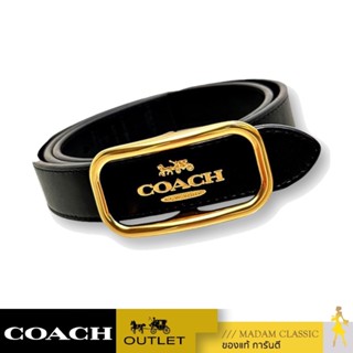 ของแท้ 💯% เข็มขัด COACH CE969 MORGAN RECTANGLE BUCKLE BELT (IMBLK)