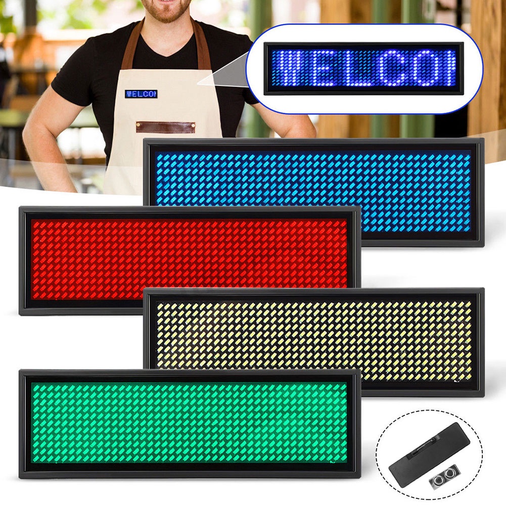 ป้ายชื่อข้อความเลื่อนแบบตั้งโปรแกรมได้ LED ขนาดเล็กแบบดิจิตอล#NSWU5