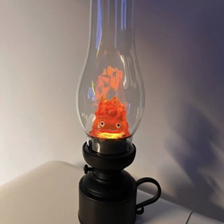 ✼Calcifer Flame Super Dark Night Light ให้อาหารห้องนอนเด็กอ่อนแสงเทียนน้ำมันก๊าดแสงบรรยากาศ