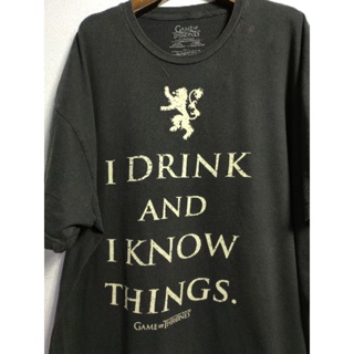 เสื้อยืด มือสอง ลายภาพยนตร์ ลายซีรีย์ Game Of Thrones อก 52 ยาว 30