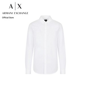 AX Armani Exchange เสื้อเชิ้ตผู้ชาย รุ่น AX 6LZC07 ZNBJZ1100 -  สีขาว