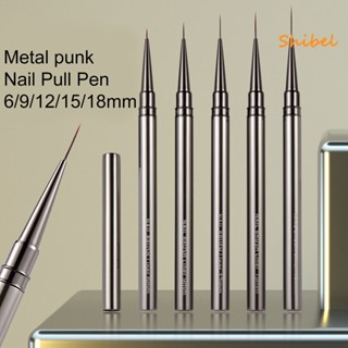 HOT_ 6/9/12/15/18 มม. ปากกาเล็บนุ่มยืดหยุ่นไนลอน Bristle Fine Tip ลื่นดีการออกแบบเล็บเล็บโลหะเจลแปรงทาสีเล็บแปรงทาเล็บ