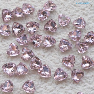 Calciummj 10Pcs DIY Nail Decorations Creative Love Heart Faux Crystal 3D Charms Nail Art