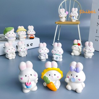 HOT_ กระต่ายลักษณะเรซิ่นน่ารัก Miniature Bunny ตุ๊กตาเดสก์ท็อปเครื่องประดับตกแต่งบ้าน