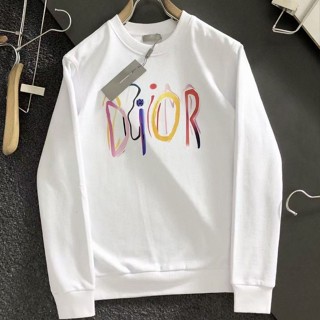 Dior เสื้อกันหนาวลําลอง คอกลม พิมพ์ลายตัวอักษรกราฟฟิติ แฟชั่นฤดูใบไม้ร่วง และฤดูหนาว สไตล์เกาหลี