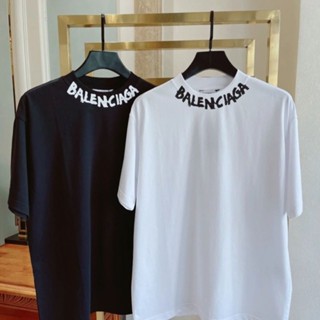 Balenciaga เสื้อยืดแขนสั้น ผ้าฝ้าย หรูหรา แฟชั่นฤดูร้อน สําหรับผู้ชาย และผู้หญิง