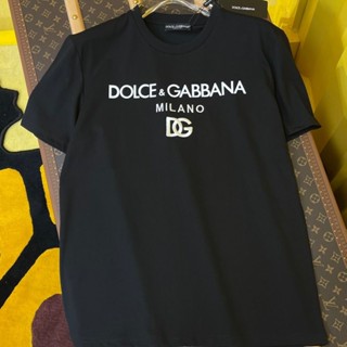 เสื้อยืดแขนสั้น พิมพ์ลายตัวอักษร Dolce &amp; Gabbana DG แฟชั่นฤดูร้อน สไตล์ยุโรป และอเมริกา สําหรับผู้ชาย