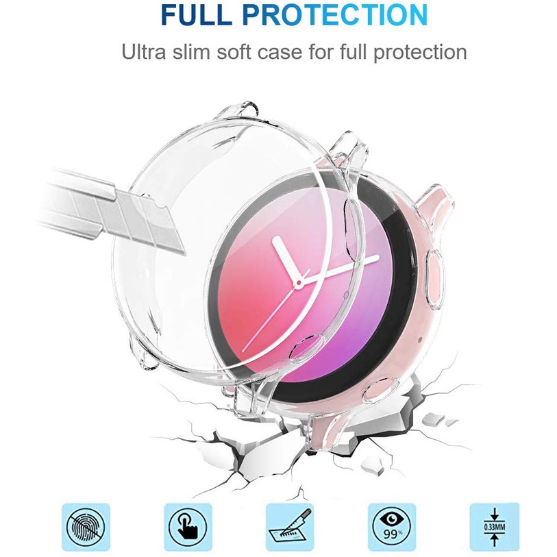 ☁Case For Samsung galaxy watch active 2 active 1 cover bumper Accessories Protector Full coverage silicone Screen protec