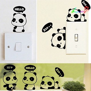 【AG】Switch Decal Animal Pattern Self-Adhesive Removable Panda Switch Sticker Bedroom