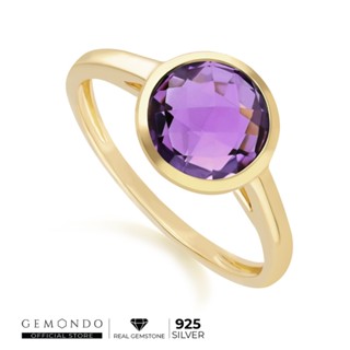 Gemondo แหวนเงินแท้ 925 Sterling Silver ประดับอเมทิสต์ (Amethyst) : แหวนพลอย แหวนพลอยม่วง แหวนอัญมณีม่วง