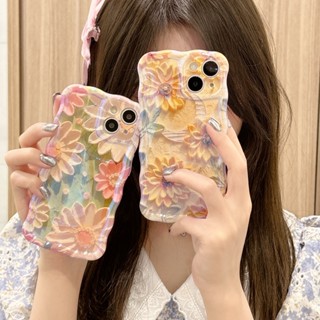 เคสโทรศัพท์มือถือ ลายดอกเบญจมาศ ดอกทานตะวัน แฟชั่น สําหรับ iPhone 11 pro max 12 13 pro 14 pro max