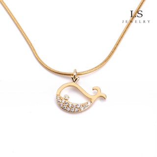 LS สร้อยคอทองคำ 18K จี้ปลาปลาวาฬน้อย 232n