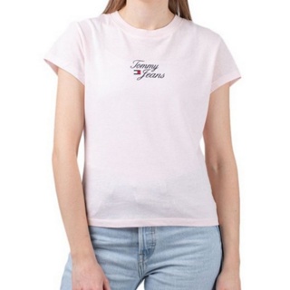 Tommy Hilfiger เสื้อยืดแขนสั้นผู้หญิง รุ่น DW0DW15441 TJ9 - สีชมพู