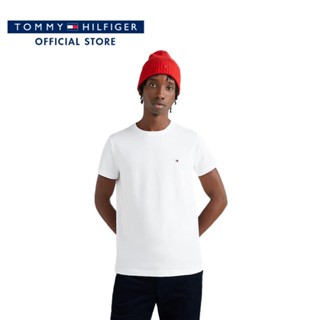 Tommy Hilfiger เสื้อยืดแขนสั้นผู้ชาย รุ่น MW0MW27539 YBR - สีขาว