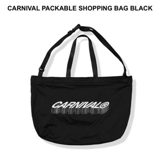 CARNIVAL PACKABLE SHOPPING BAG BLACK กระเป๋าพับได้ [สินค้าพร้อมส่ง]