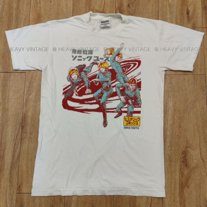 SONIC YOUTH ป้ายUSA ตำรวจอวกาศ เสื้อวินเทจ เสื้อทัวร์ วงร๊อค heavy vintage shirt
