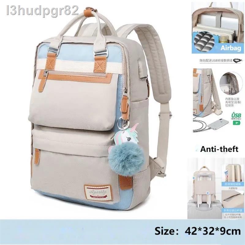 ✴▩♠Women Laptop Backpack Waterproof Travel with USB 15 6 inch