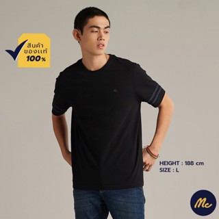 Mc JEANS เสื้อยืดแขนสั้นผู้ชาย คอกลม สีดำ MTTZ631