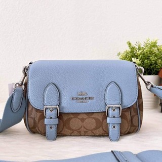 ✅️ 5290กระเป๋าสะพายNEW COACH LUCY CROSSBODY IN SIGNATURE CANVAS (COACH C6781)SILVER/KHAKI/MARBLE BLUE