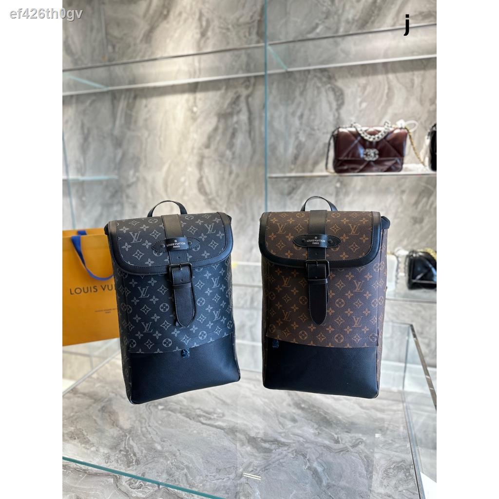 ₪✟⊕☏1V_Saumur Series Men Leather 2 Colors 40cm Drawstring Backpack + Free Dust Bag (EL150-0)