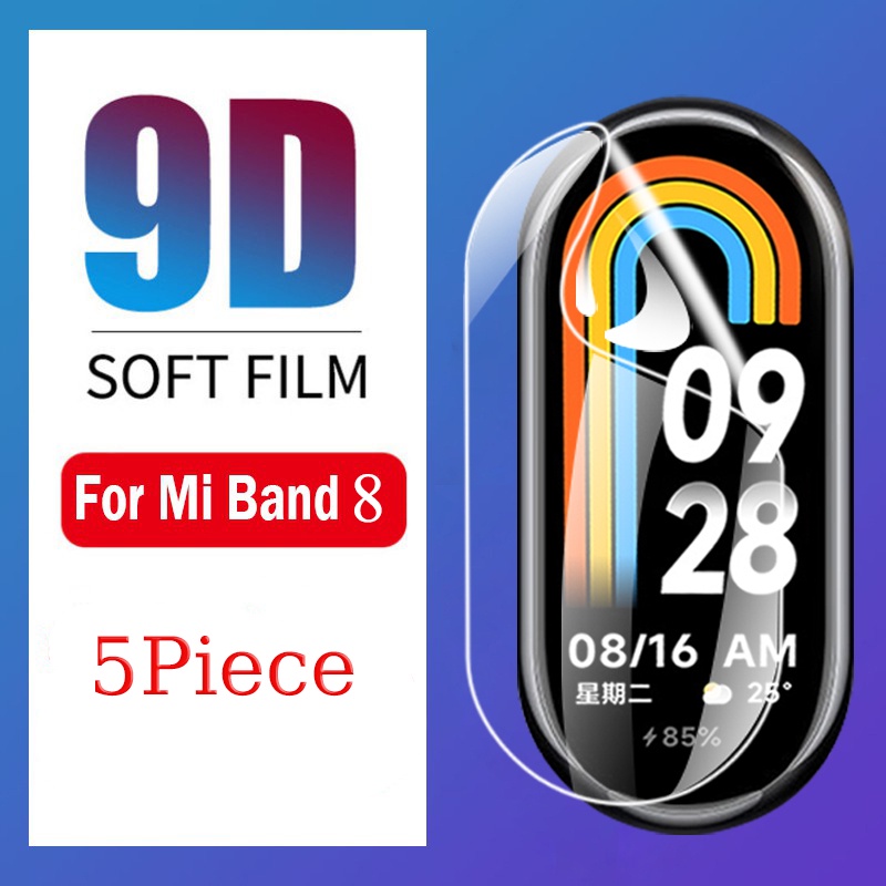 ฟิล์มกันรอยหน้าจอ แบบนิ่ม สําหรับ Xiaomi Mi Band 8 7 6 5 Mi Band 3 4 Miband 8 5 ชิ้น