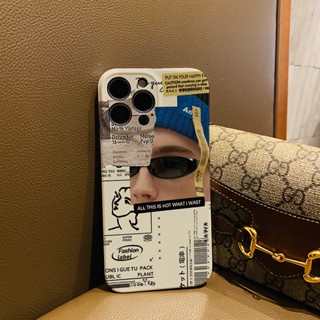 ฟิล์มแข็ง เคส iphone 14 pro Max 11 13 12 7Plus 8 X XS Max แฟชั่น เด็กผู้ชาย เคสโทรศัพท์