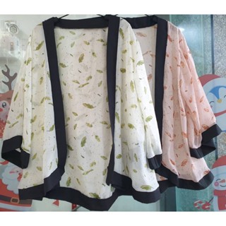 เสื้อคลุมแฟชั่นกิโมโน kimono ผ้าขีฟอง สไตล์ญี่ปุ่น