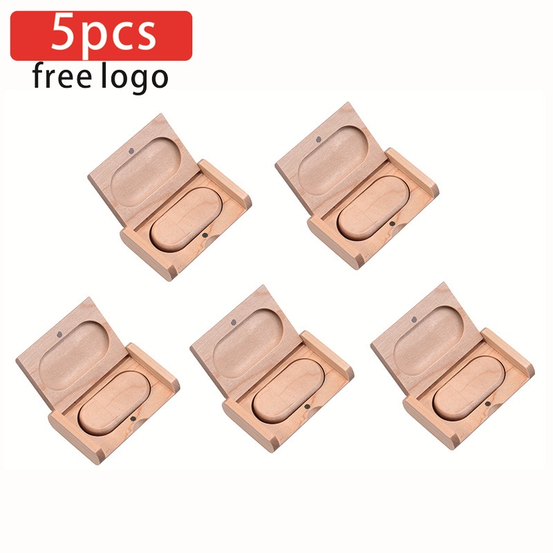 ◑JASTER 5pcs/Lot (Free LOGO) USB 2.0 Wooden with Box Flash Drive Pendrive 4GB 8GB 16GB 32GB 64GB 128