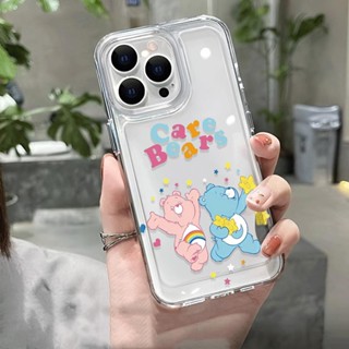 เคสโทรศัพท์มือถือ แบบใส ลายหมีสีรุ้ง สําหรับ iphone 14 Pro Max 11 13 7 8 Plus 12 13Pro Max X XS Max