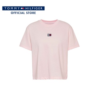 Tommy Hilfiger เสื้อยืดแขนสั้นผู้หญิง รุ่น DW0DW15640 TJ9 - สีชมพู