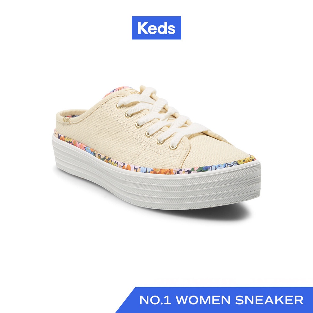 KEDS รองเท้าผ้าใบ เปิดส้น รุ่น TRIPLE KICK MULE RPC สีเหลืองอ่อน ( WF67286 )