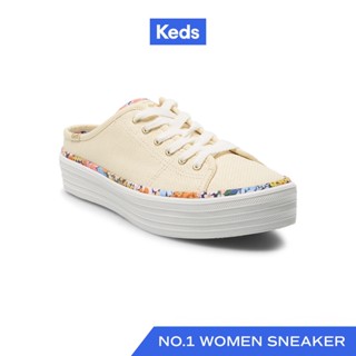 KEDS รองเท้าผ้าใบ เปิดส้น รุ่น TRIPLE KICK MULE RPC สีเหลืองอ่อน ( WF67286 )