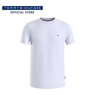 Tommy Hilfiger เสื้อยืดแขนสั้นผู้ชาย รุ่น MW0MW23937 YBR - สีขาว