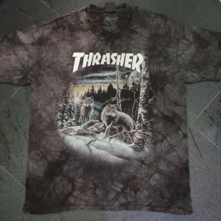 🌝เสื้อยืด The Mountain X THRASHER ลาย 13 wolve  หนึ่งในลายที่แพงที่สุดละหายากที่สุด ในตำนาน น่าสะสมมากๆ ตัวนี้สภาพดี