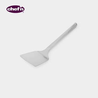 Chefn Kitchen Brushed Stainless Steel Solid Turner / Slotted Turner Cooking Utensils ตะหลิวสแตนเลส