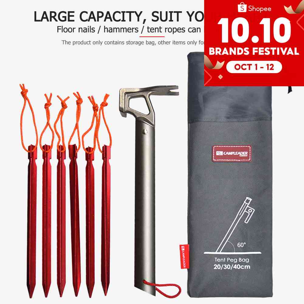 DREAMMALL กระเป๋าเก็บหมุดเต็นท์ ค้อนลม เชือก สําหรับตั้งแคมป์กลางแจ้ง - รูปที่ 3
