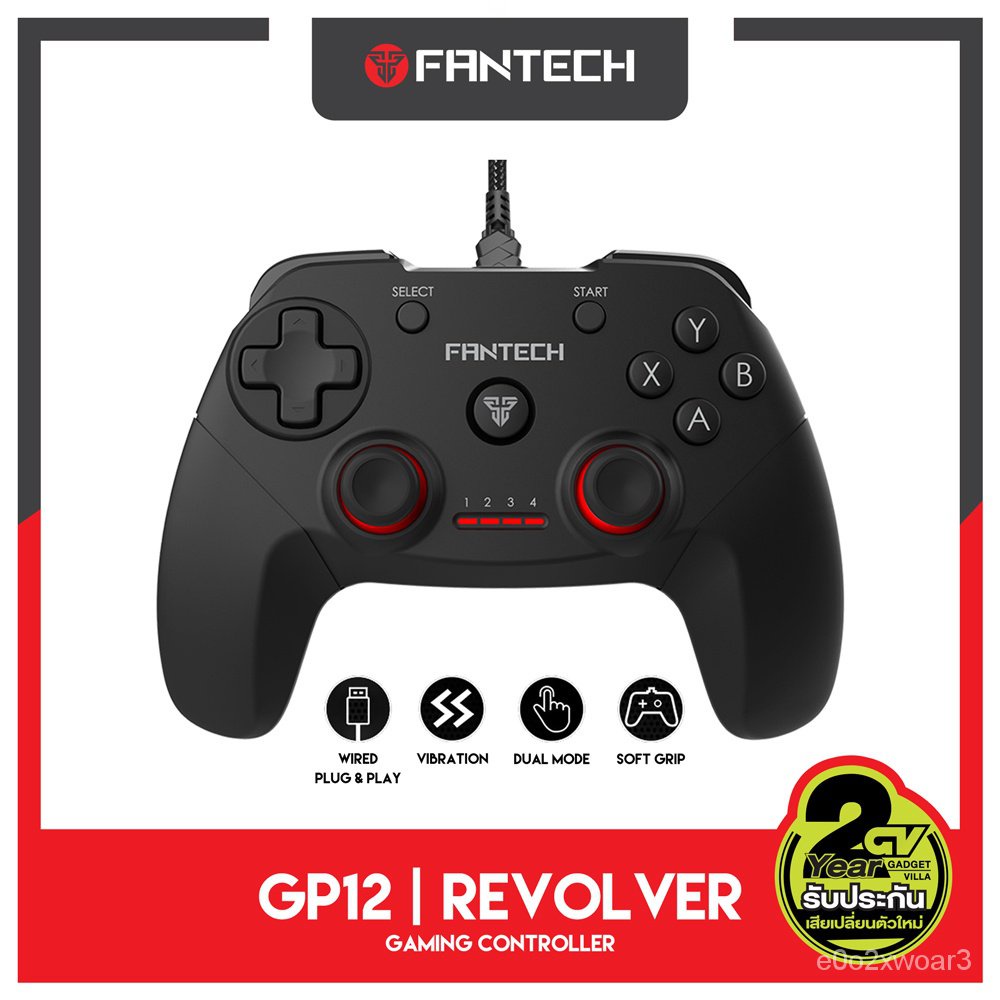 FANTECH GP12 REVOLVER Gaming Controller จอยเกมมิ่ง joystick ระบบ X-input คอนโทรลเลอร์รูปทรงสไตล์ X-BOX ONE สำหรับ PC/P00