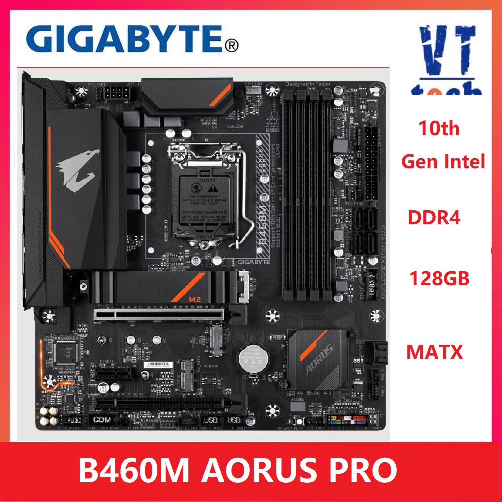 ใช้เมนบอร์ด Gigabyte B460M AORUS PRO LGA 1200 10th Generio Core/Pentium/Celeron DDR4 128GB เดสก์ท็อป