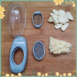 Manual Garlic Chopper Multifunctional Convenient ABS Plastic 2 in 1 Safe Garlic Cutter Presser for Kitchen