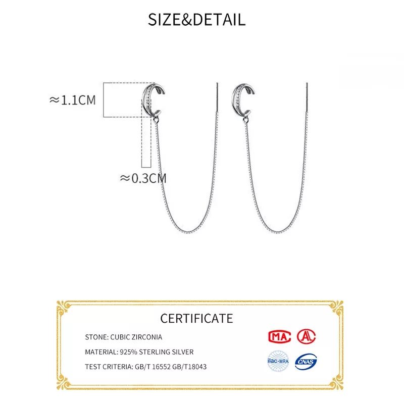 X ต่างหูหนีบมินิมอล มีโซ่คล้อง • Crystal Chain Ear Cuff ราคา ถูกที่สุด ดีลบีเคเค แกลเลอรีภาพที่ 9
