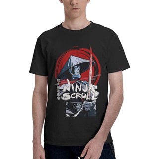 Anime Ninja Scroll Shirt Mens Cotton Short Sleeve T-shirt Casual Crew Neck Tops