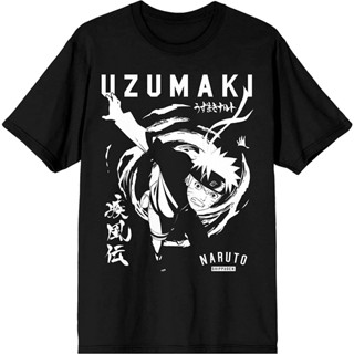 Naruto Shippuden Uzumaki Text Black Graphic Tee