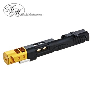 Airsoft Masterpiece STI DVC Open Slide - Black Slide / Gold Comp