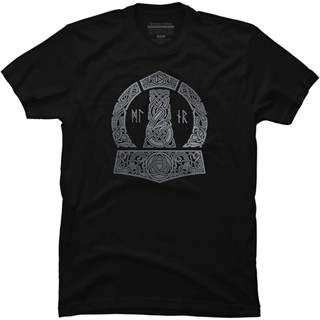 เสื้อยืดผู้ชาย Design By Humans Mjolnir By Raidho - - : เสื้อผ้า รองเท้า และเครื่องประดับ