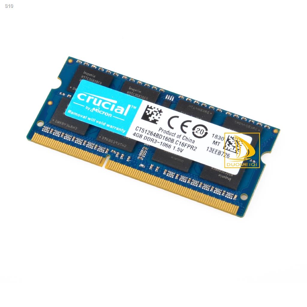 Crucial 4GB 2RX8 PC3-8500 DDR3 1066Mhz SODIMM Laptop Memory RAM 204Pin Intel AMD