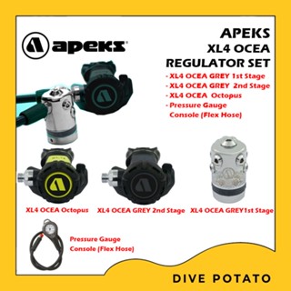 Apeks XL4 OCEA (Grey) Regulator Set (1st+2nd + Octopus and SPG Flex Hose)