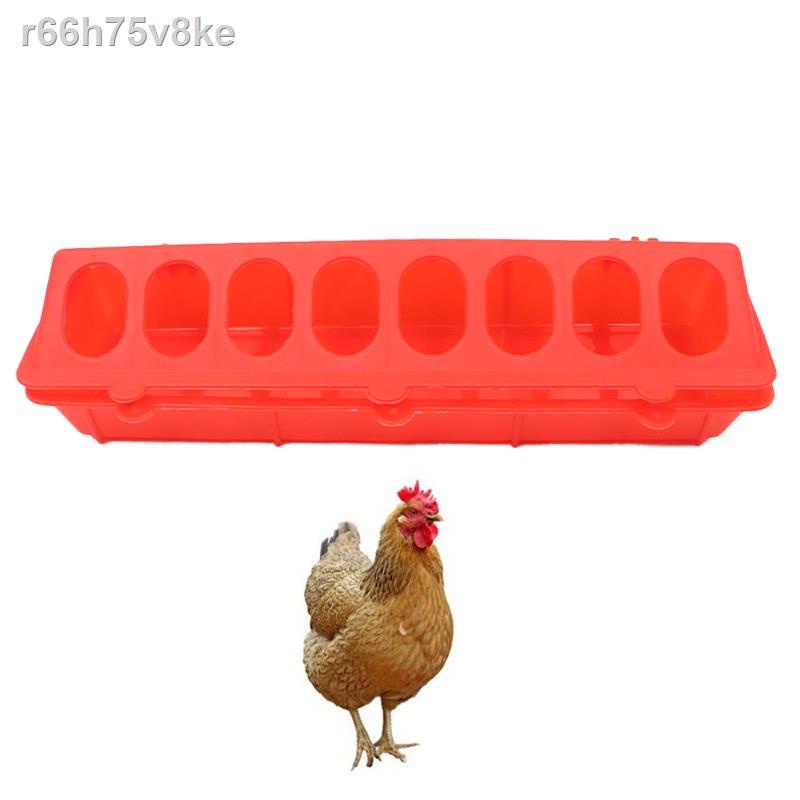 【Ready stock】1 Pcs Plastic Flip-Top Poultry Ground Feeder Chicken Poultry Feeder Trough Chicken farm
