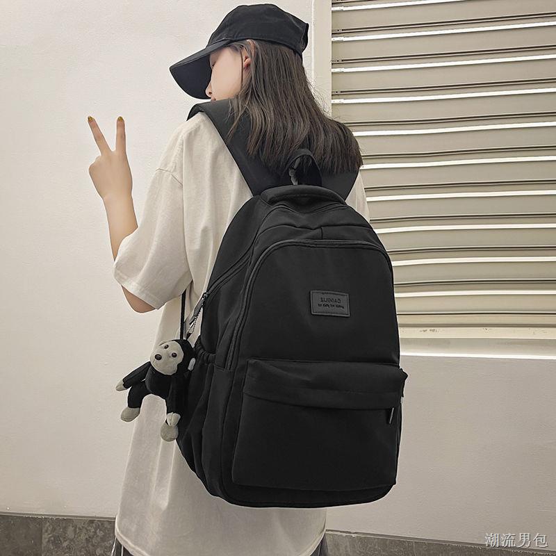 QaQ กระเป๋านักเรียนสีทึบความจทยสำหรับกระเป๋าเป้นักเรียนมัธยมต้นชายและหญิง